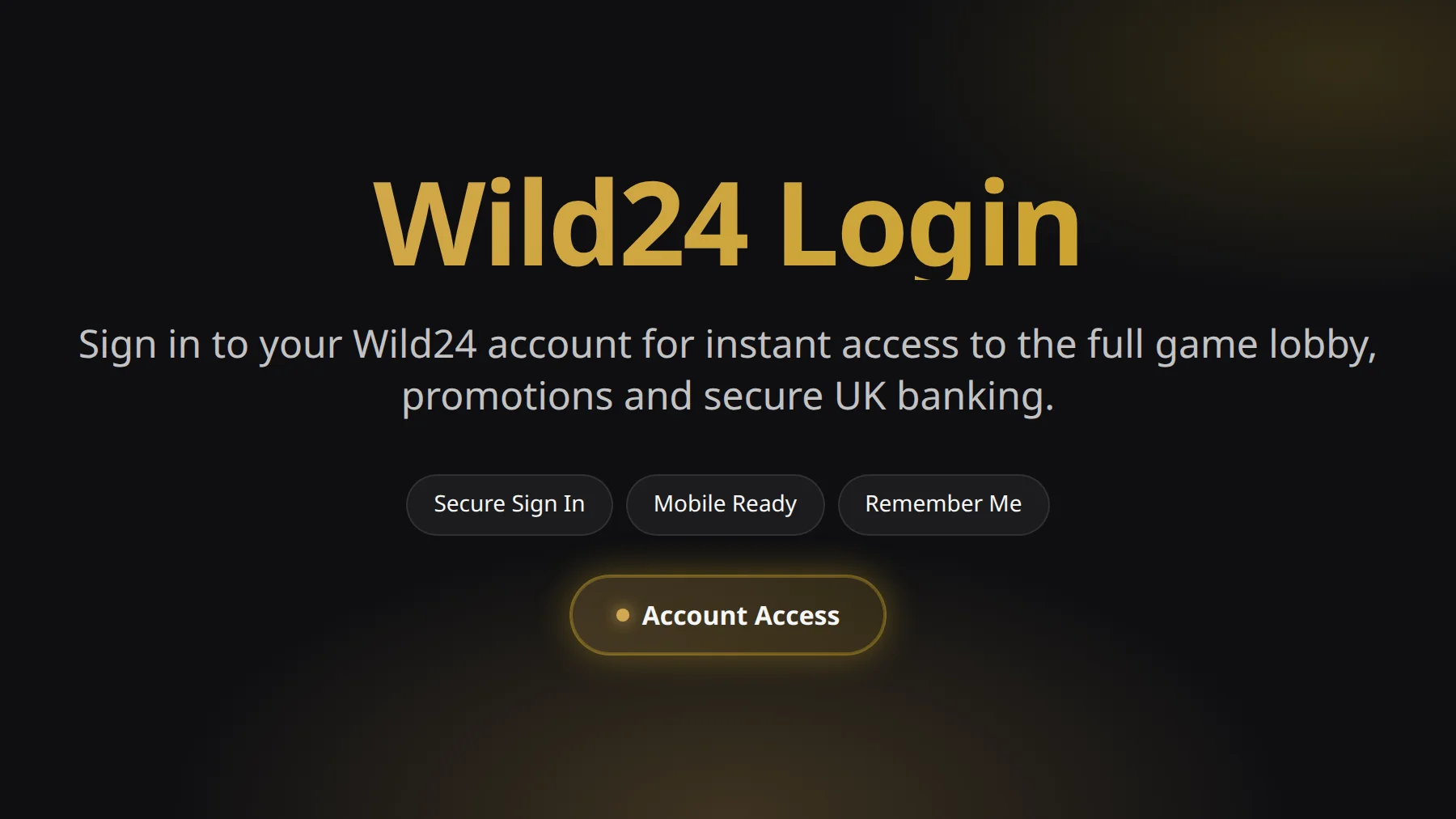 Wild24 Account Login
