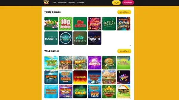 Wild24 Game Selection